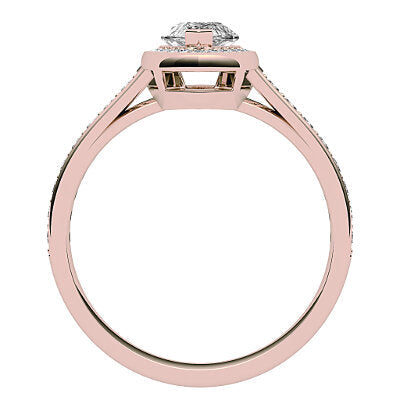 Trionfo Marquise Solitaire halo Half diamond band 2 Prongs