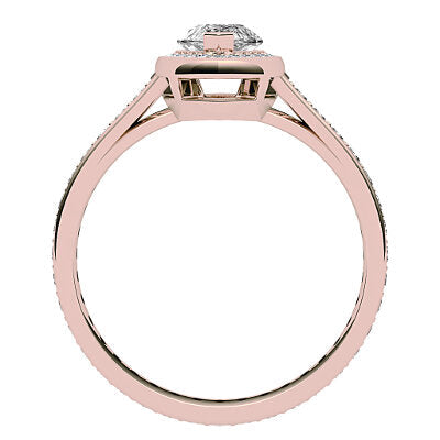 Trionfo Marquise Solitaire halo Full diamond band 2 Prongs