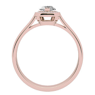 Vittoria Marquise Solitaire halo Classic band 2 Prongs