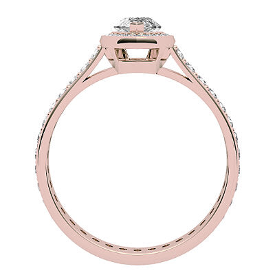 Vittoria Marquise Solitaire halo Full diamond band 2 Prongs