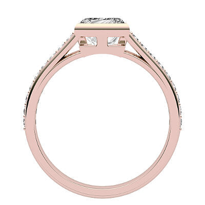 Trionfo Princess Solitaire Half diamond band