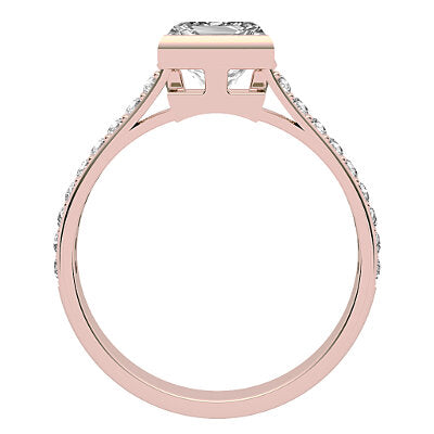 Vittoria Princess Solitaire Half diamond band