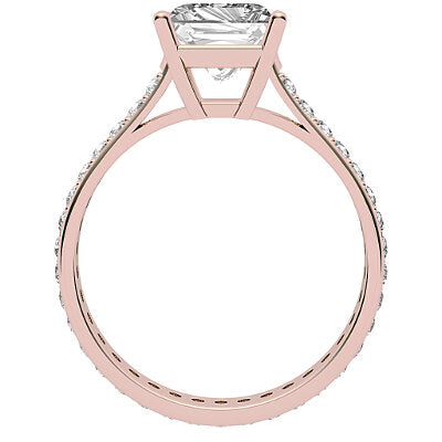 Vittoria Princess Solitaire Full diamond band 4 Prongs