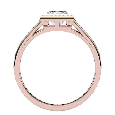 Trionfo Princess Solitaire halo Full diamond band