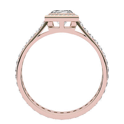 Vittoria Princess Solitaire halo Full diamond band
