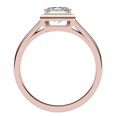 Trionfo Princess Solitaire halo Classic band 4 Prongs