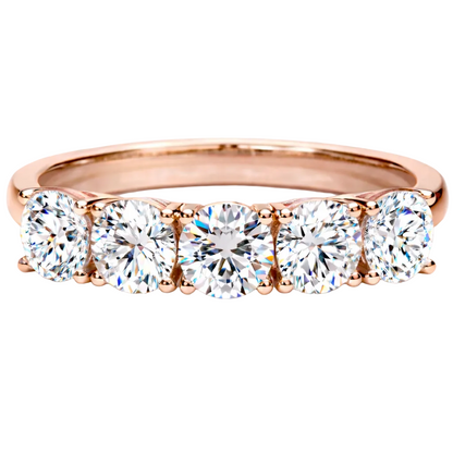 5 Stones Classic Eternity Band rose gold