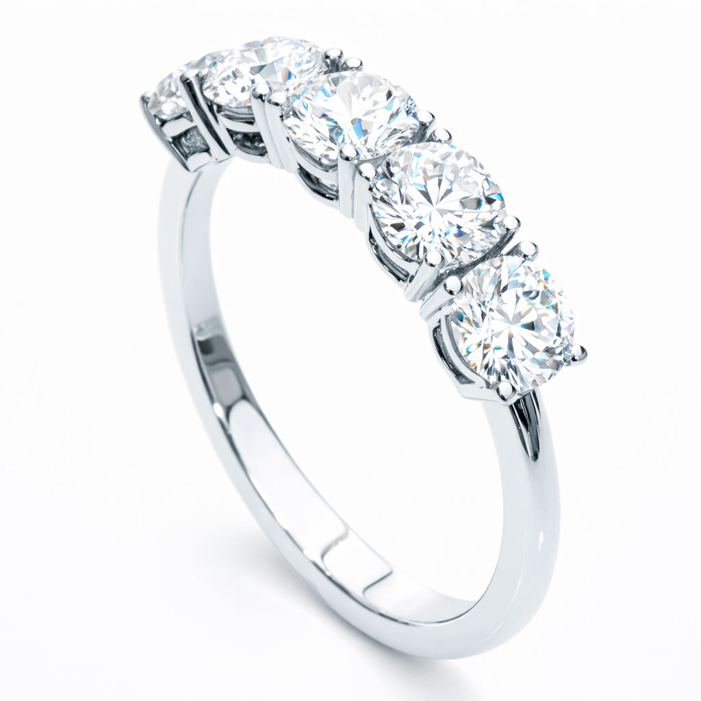 5 Stones Classic Eternity Band view 3 
