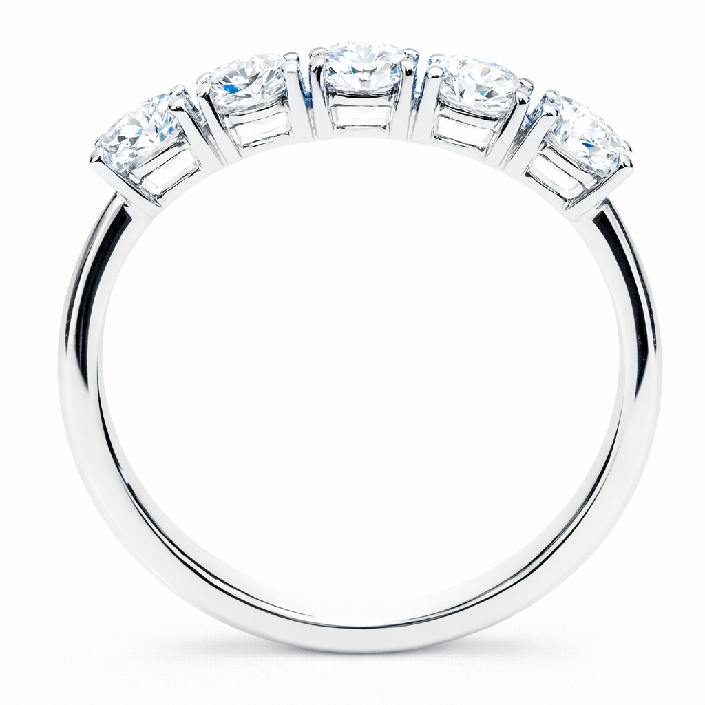 5 Stones Classic Eternity Band view 2 