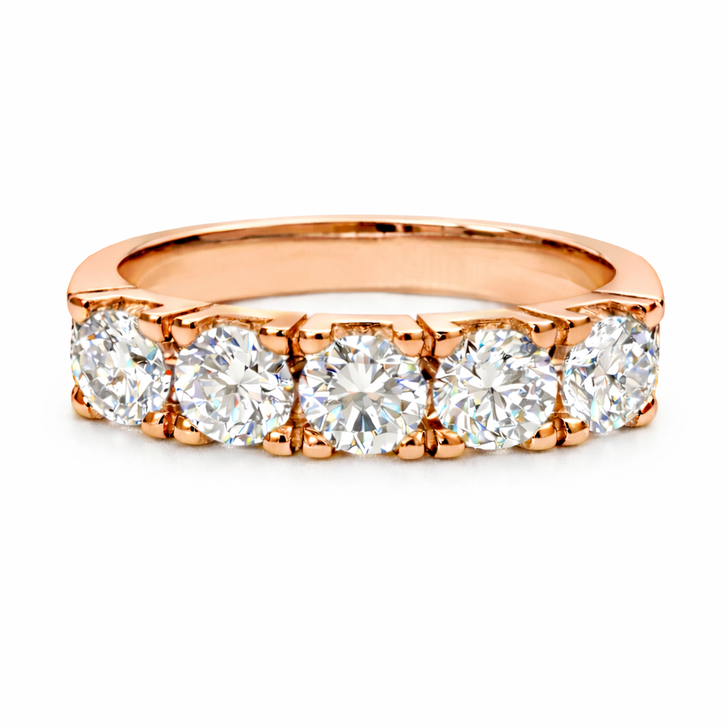5 Stones Modern Eternity band rose gold