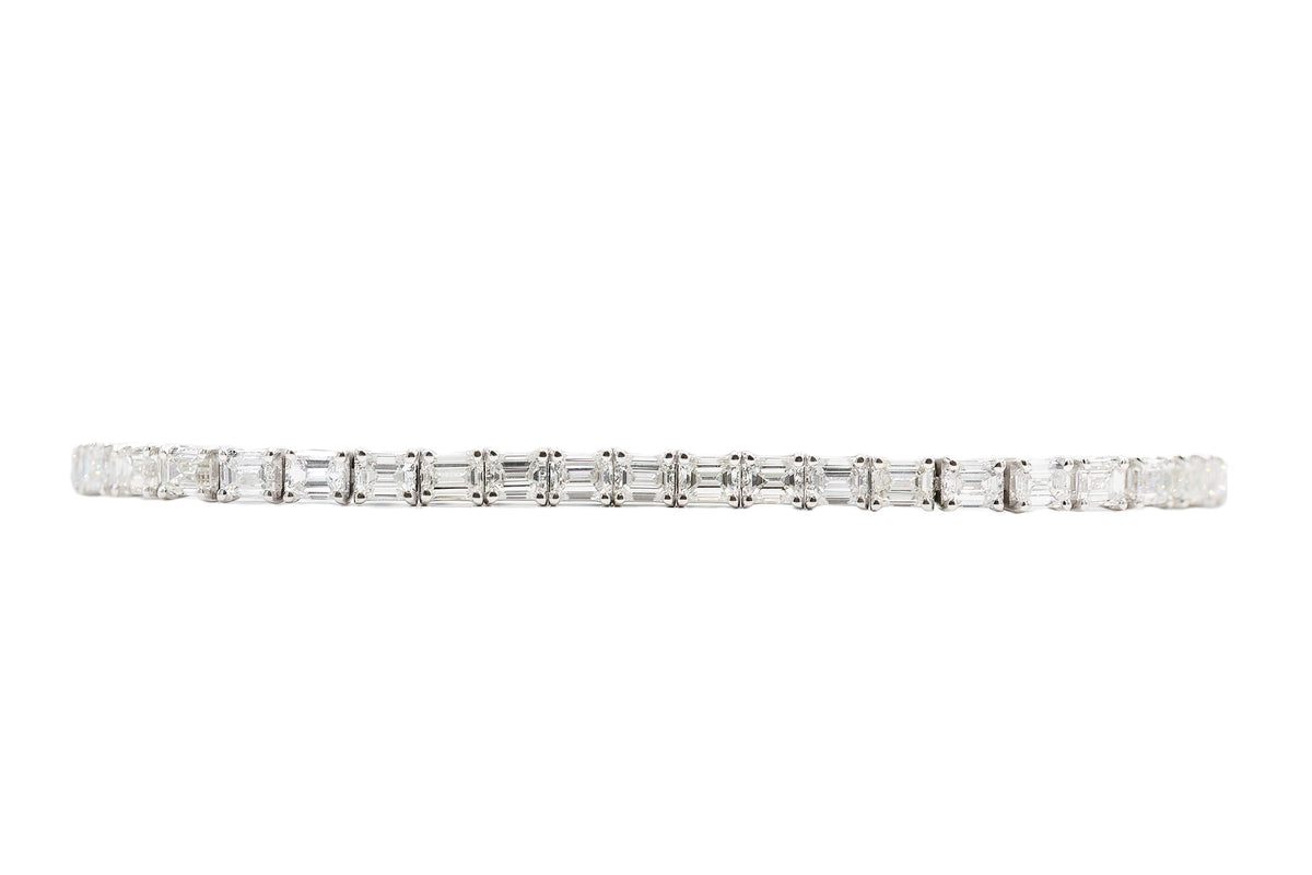 Long Emerald cut Tennis Bracelet