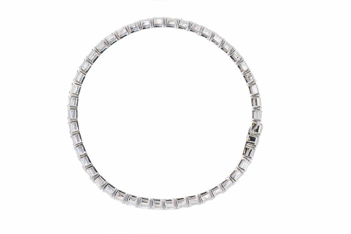 Long Emerald cut Tennis Bracelet