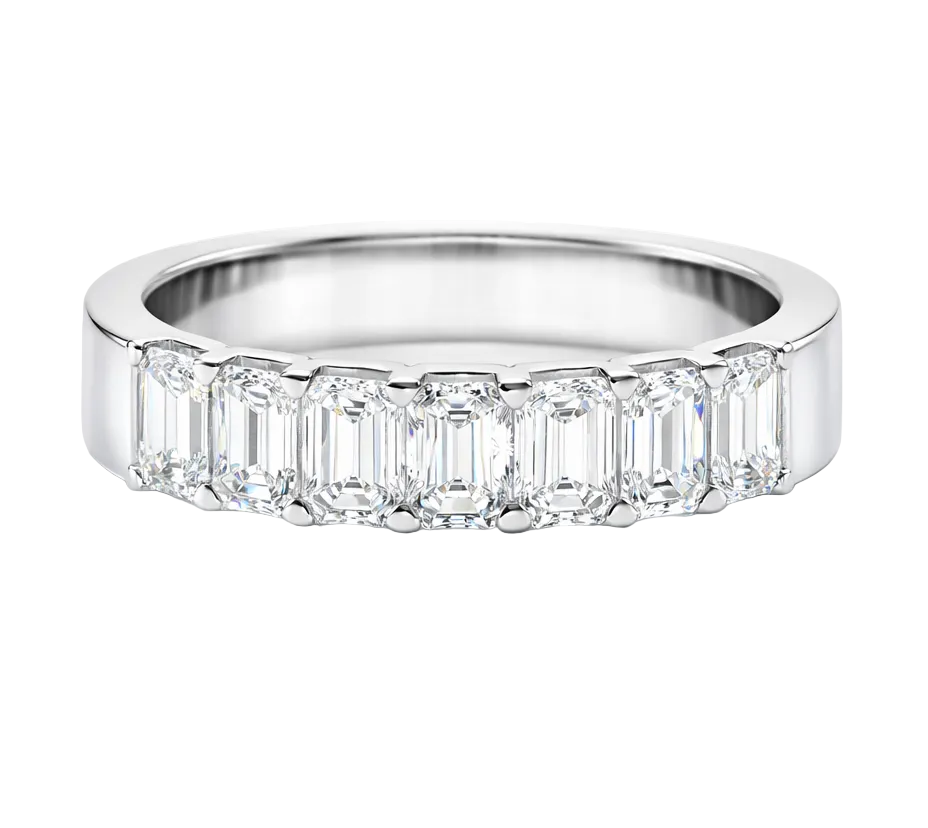 7 Emerald Cut Diamonds Design Eternity Band
