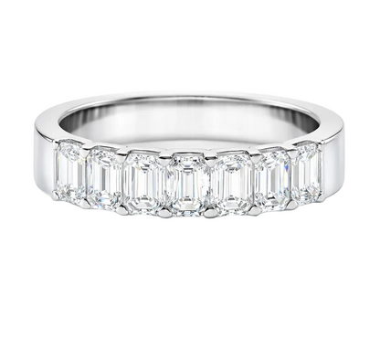 7 Emerald Cut Diamonds Design Eternity Band