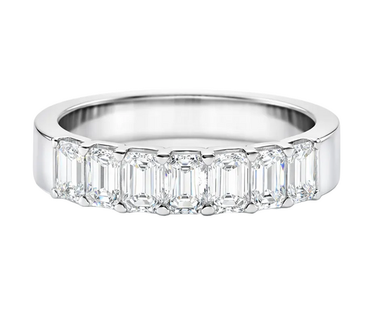 7 Emerald Cut Diamonds Design Eternity Band