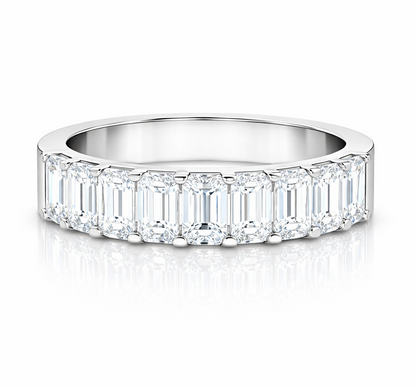 9 Emerald Cut Diamonds Design Eternity Band