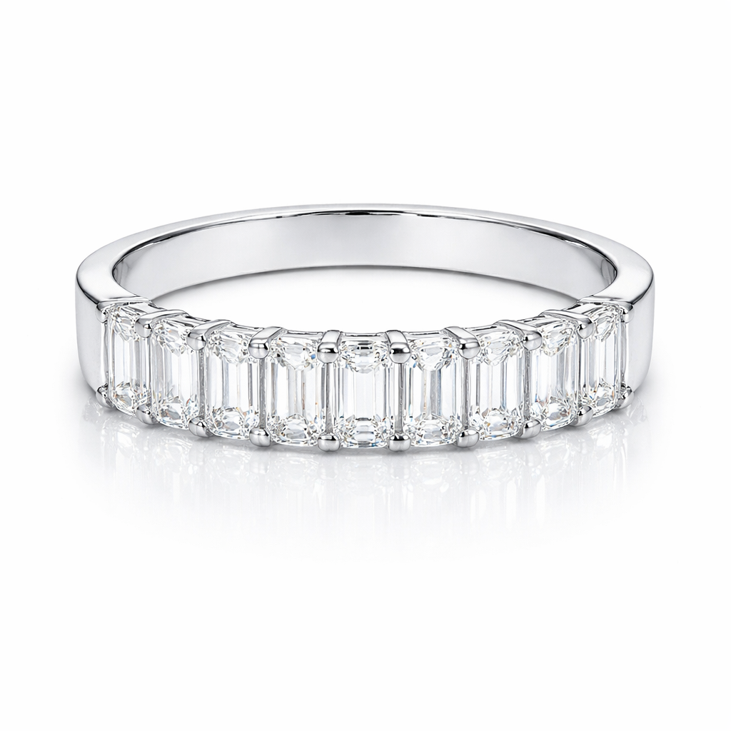 9  Emerald Cut Diamonds Classic Eternity Band