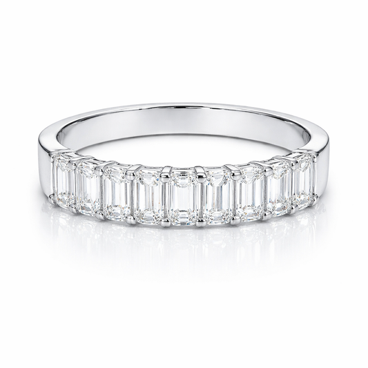 9  Emerald Cut Diamonds Classic Eternity Band