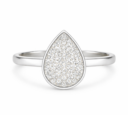 Pear Classic pave ring
