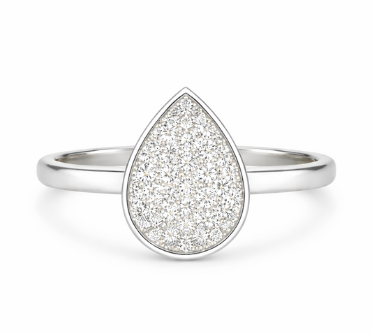 Pear Classic pave ring