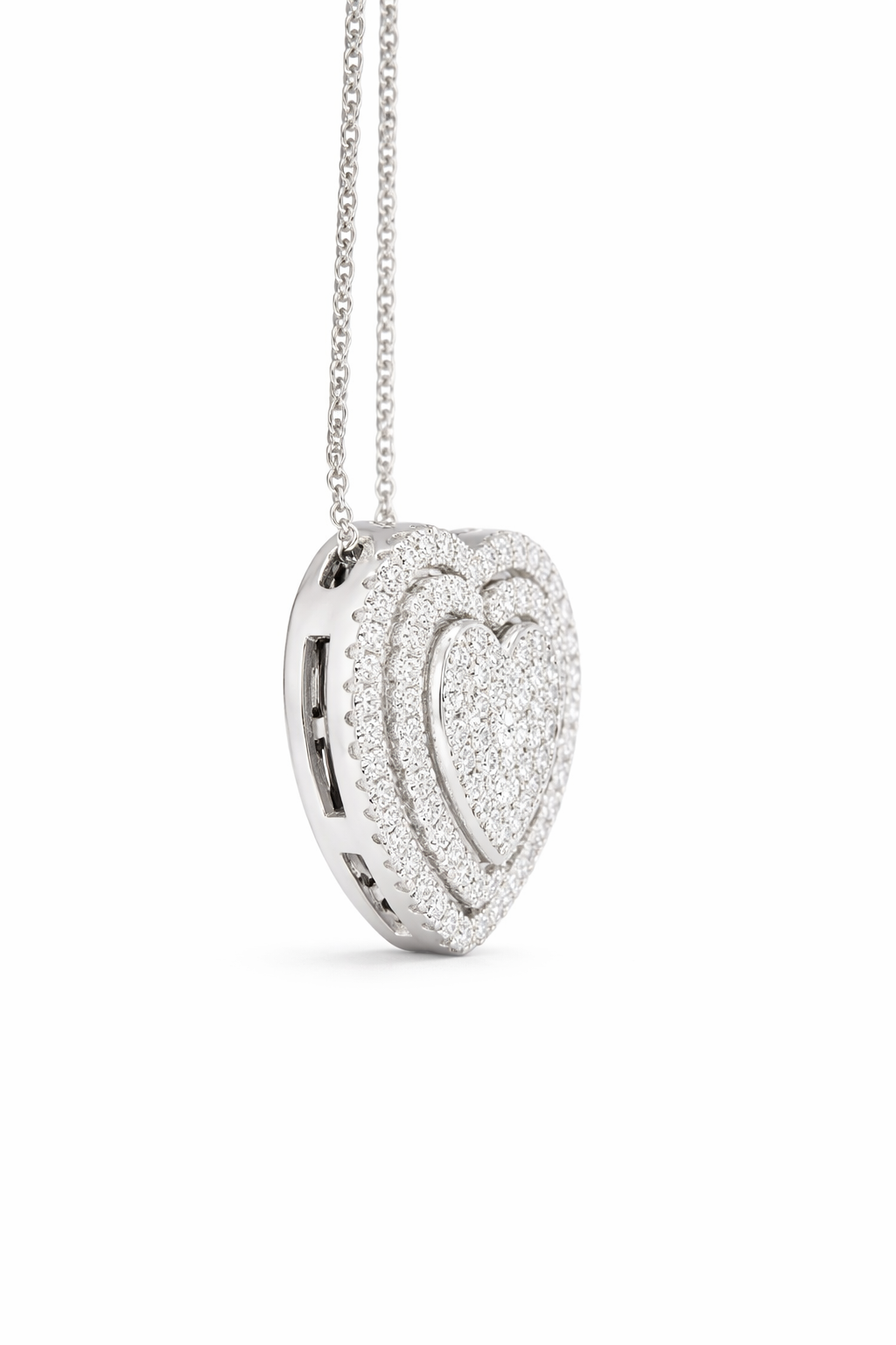 Heart Pavè Double Halo Pendant