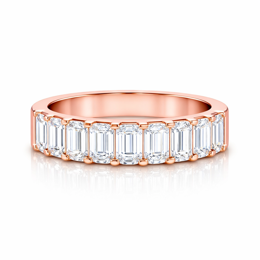 9 Emerald Cut  Diamonds Design Eternity Band