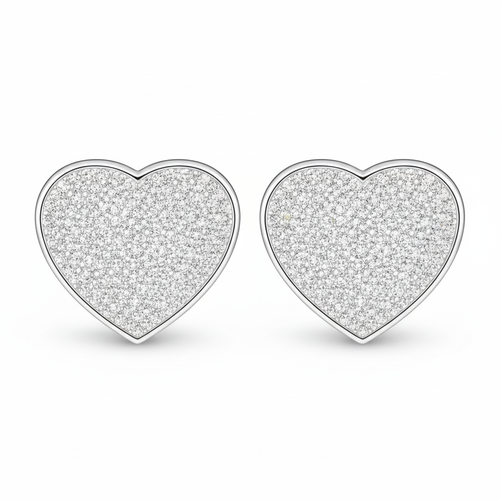 Classic Pavè heart earrings