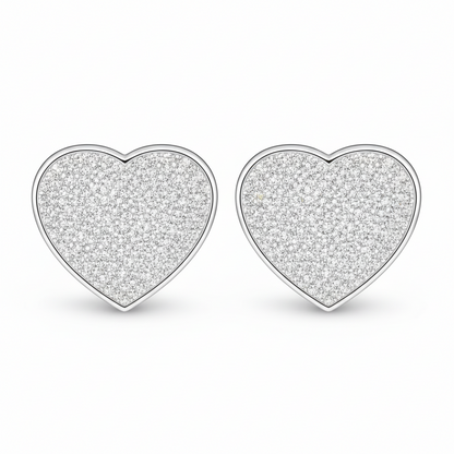 Classic Pavè heart earrings