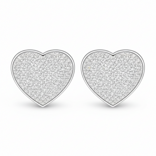 Classic Pavè heart earrings
