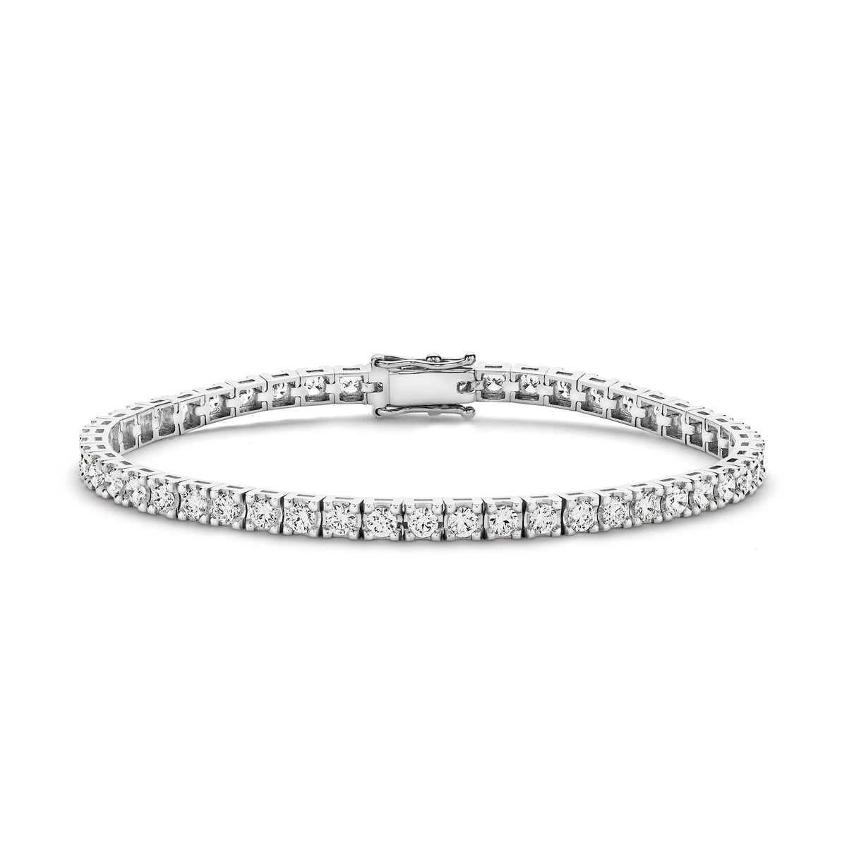 Diamond tennis contemporary bracelet on a white gold