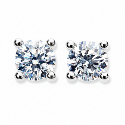 diamond contemporary stud earrings in white gold