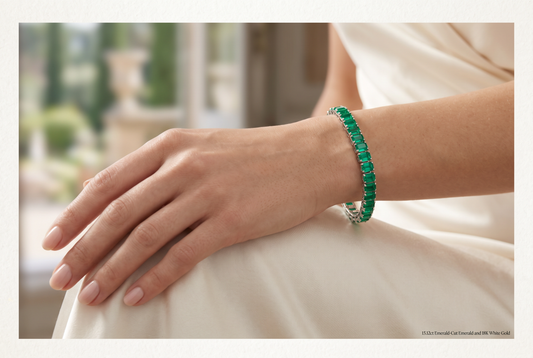 Emerald-Cut Emerald Tennis Bracelet