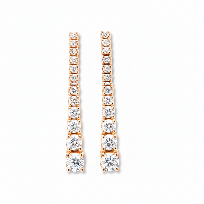 Degrade diamond earrings rose gold