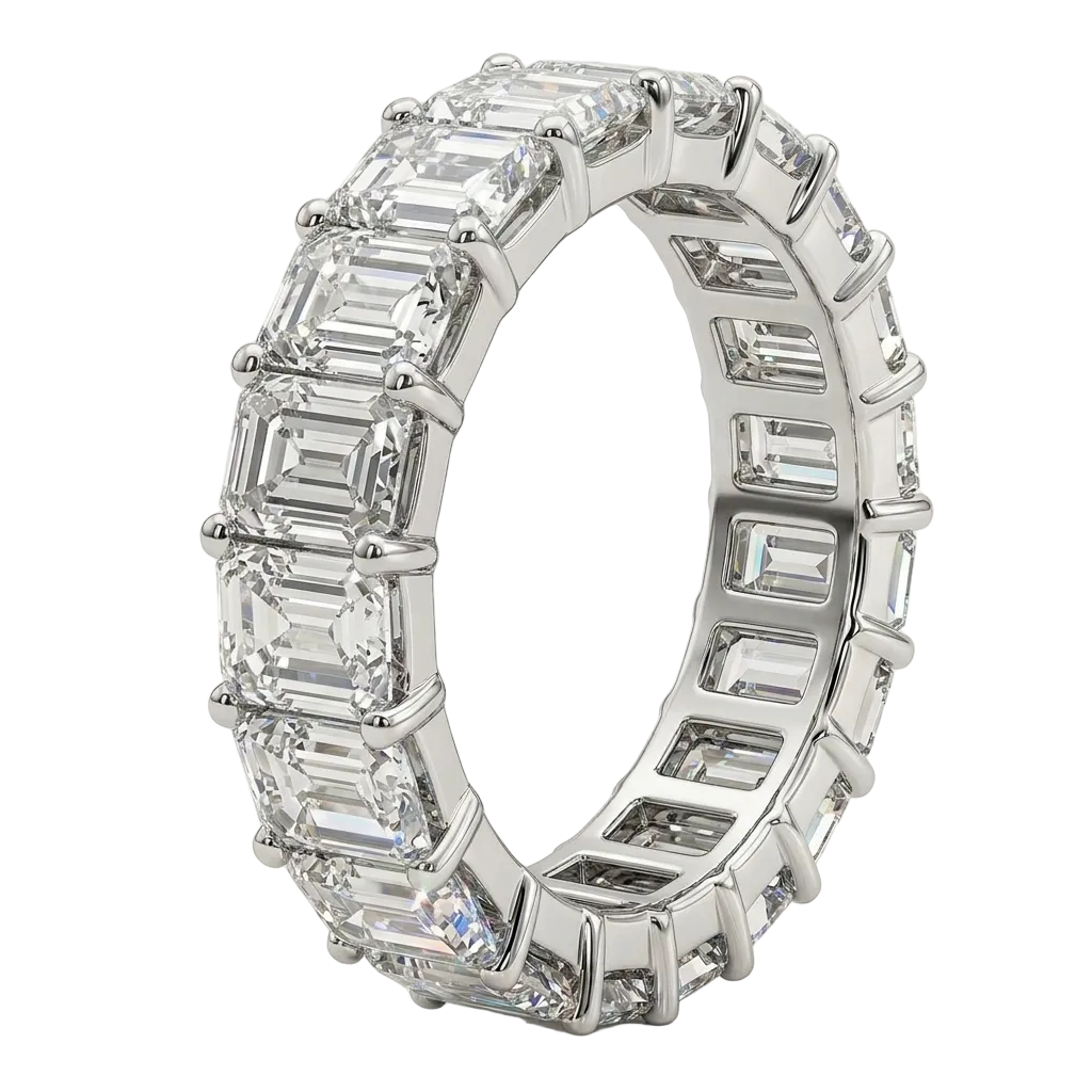 Emerald Cut  Design  Eternity Band