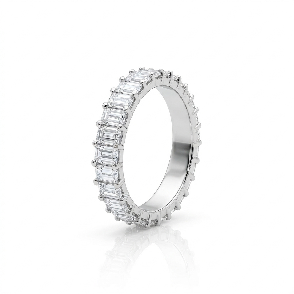 Emerald Cut  Design  Eternity Band