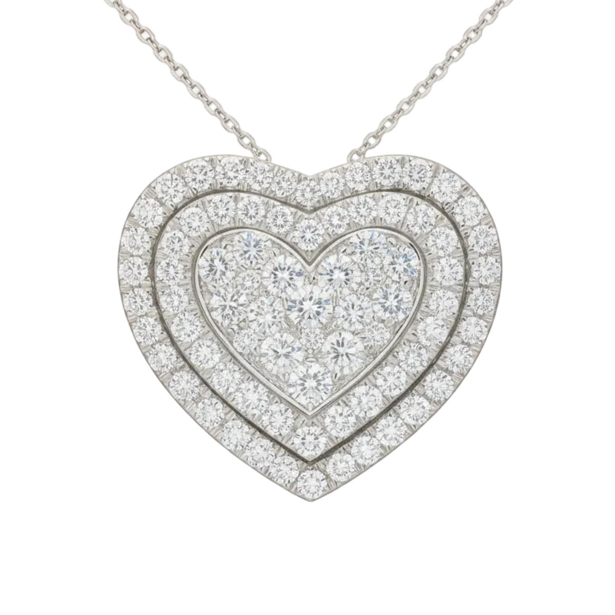 Heart Pavè Double Halo Pendant