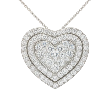 Heart Pavè Double Halo Pendant