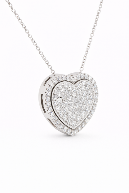 heart halo pave in white gold