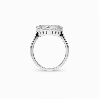 Heart Pavè Halo Ring view 3