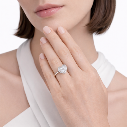 Heart Pavè Halo Ring view 4