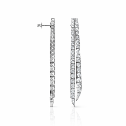 Lariat earrings in white gold 2 view