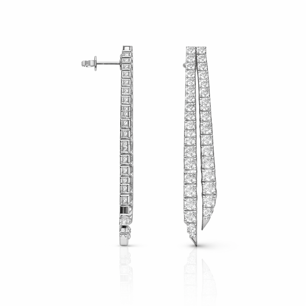 Lariat earrings  in white old 