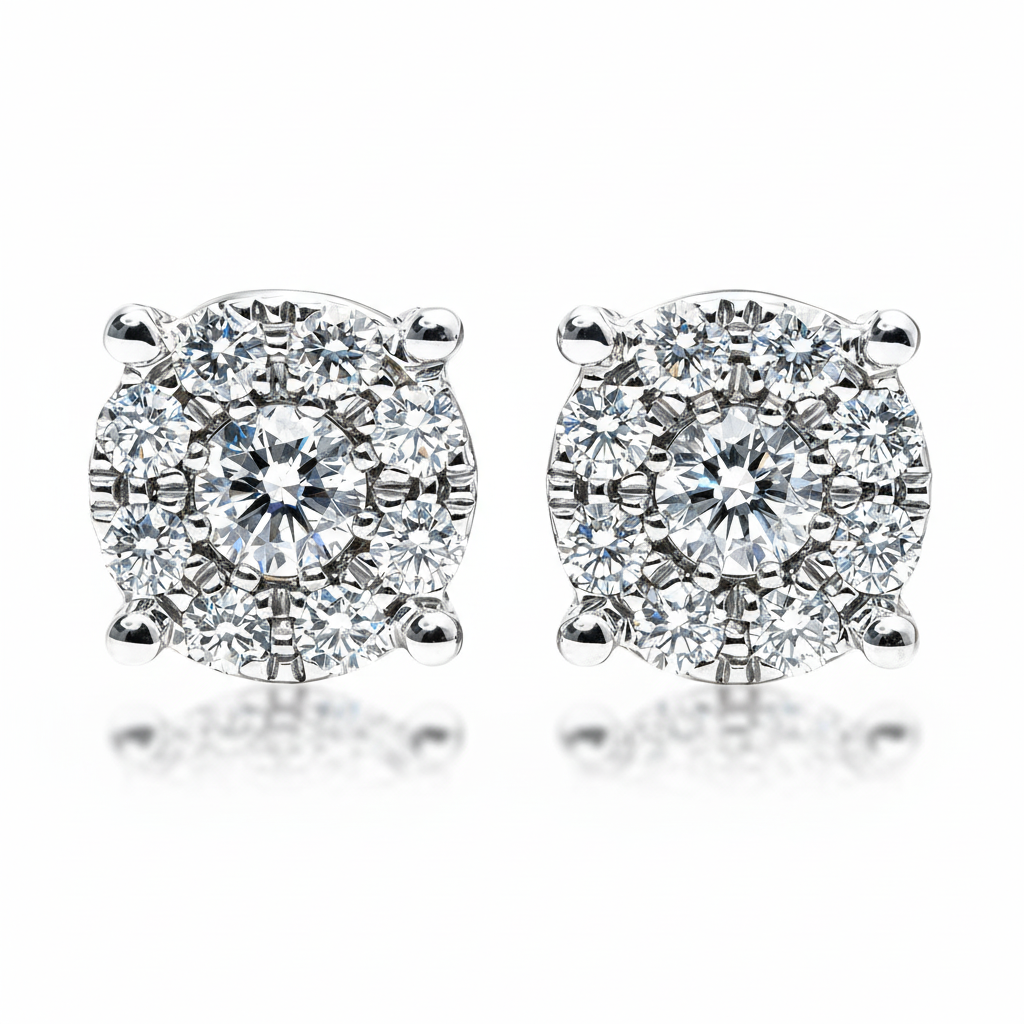 Diamond magic earrings in white gold