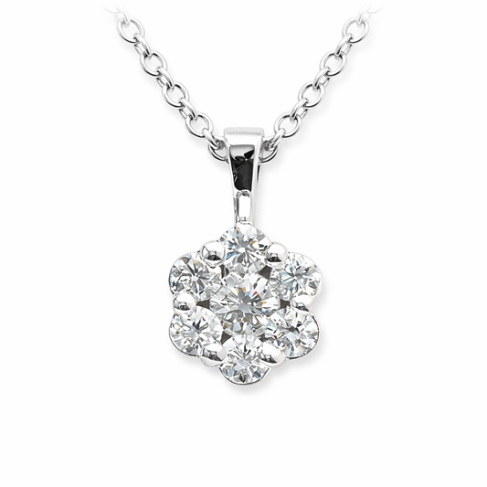 Magic Flower diamond Pendant in white gold