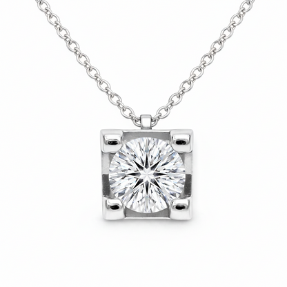 modern diamond pendant in white gold 