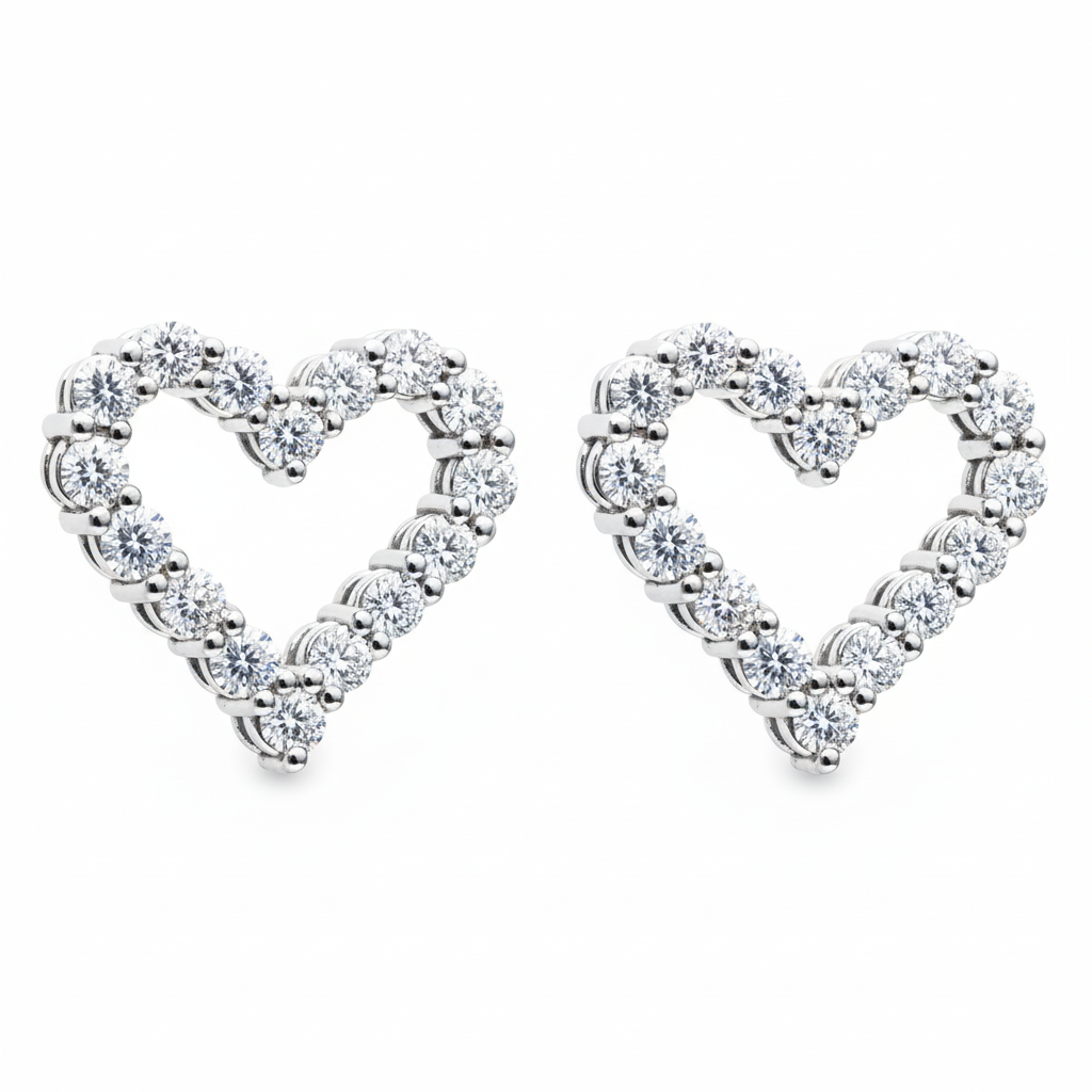 heart diamond earrings