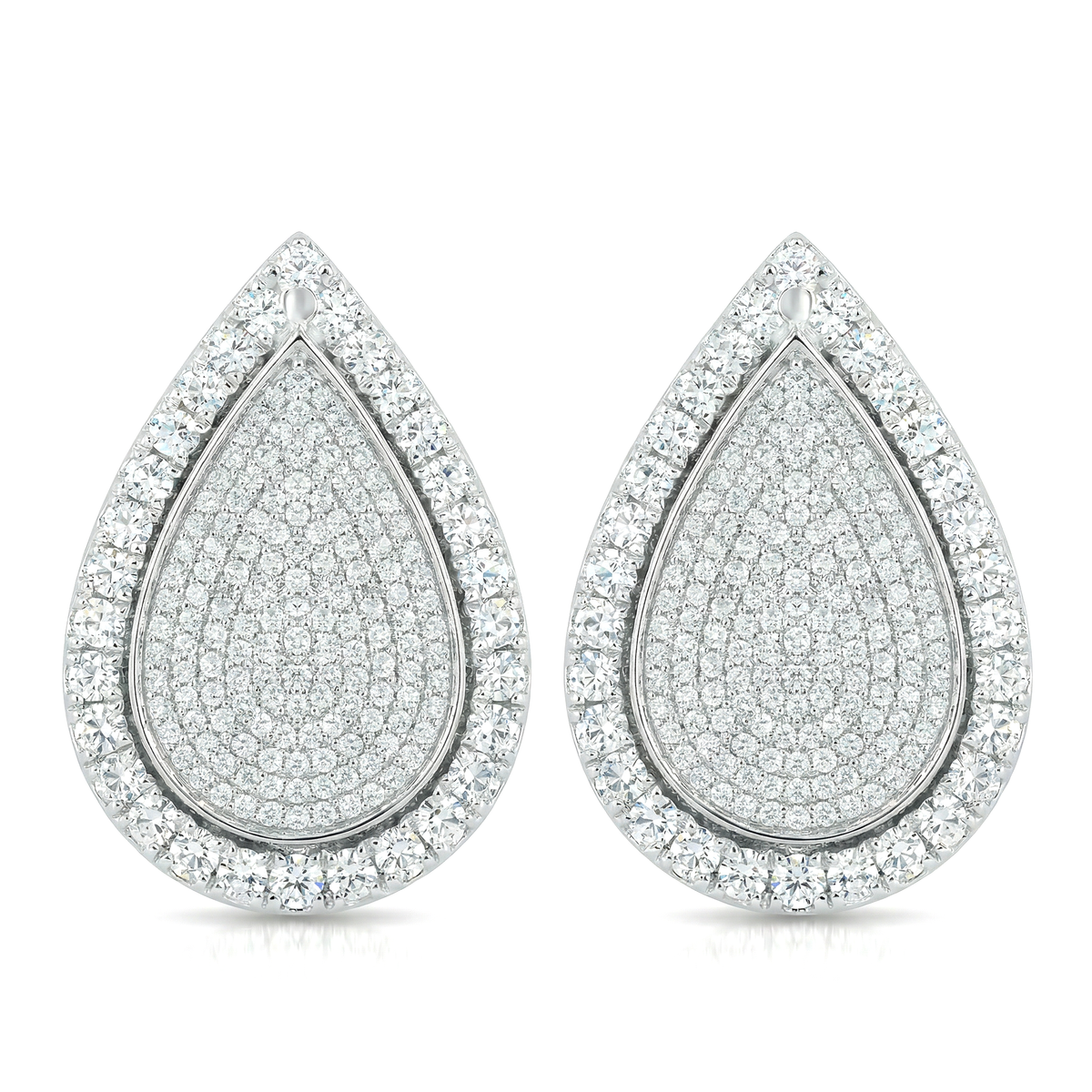 Pear Pavè Halo Earrings