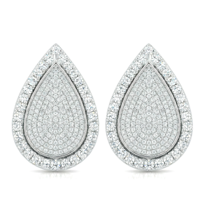 Pear Pavè Halo Earrings