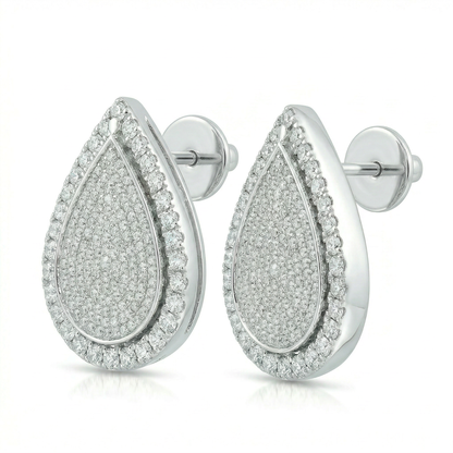 Pear Pavè Halo Earrings