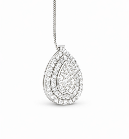 Pear Pavè Double Halo Pendant